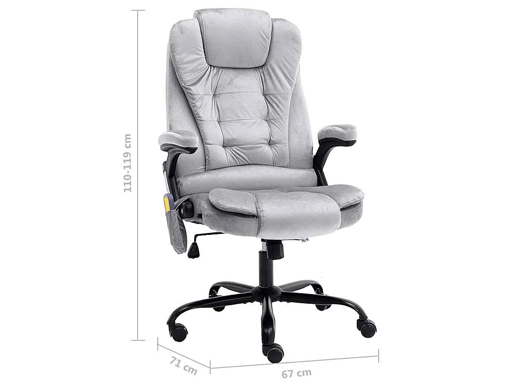 Chaise de bureau de massage Gris clair Velours