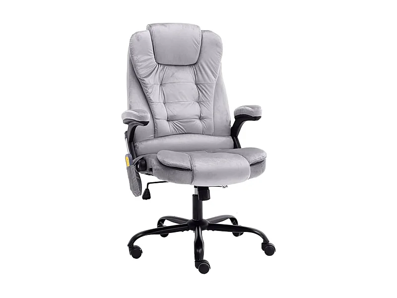 Massagekantoorstoel fluweel lichtgrijs