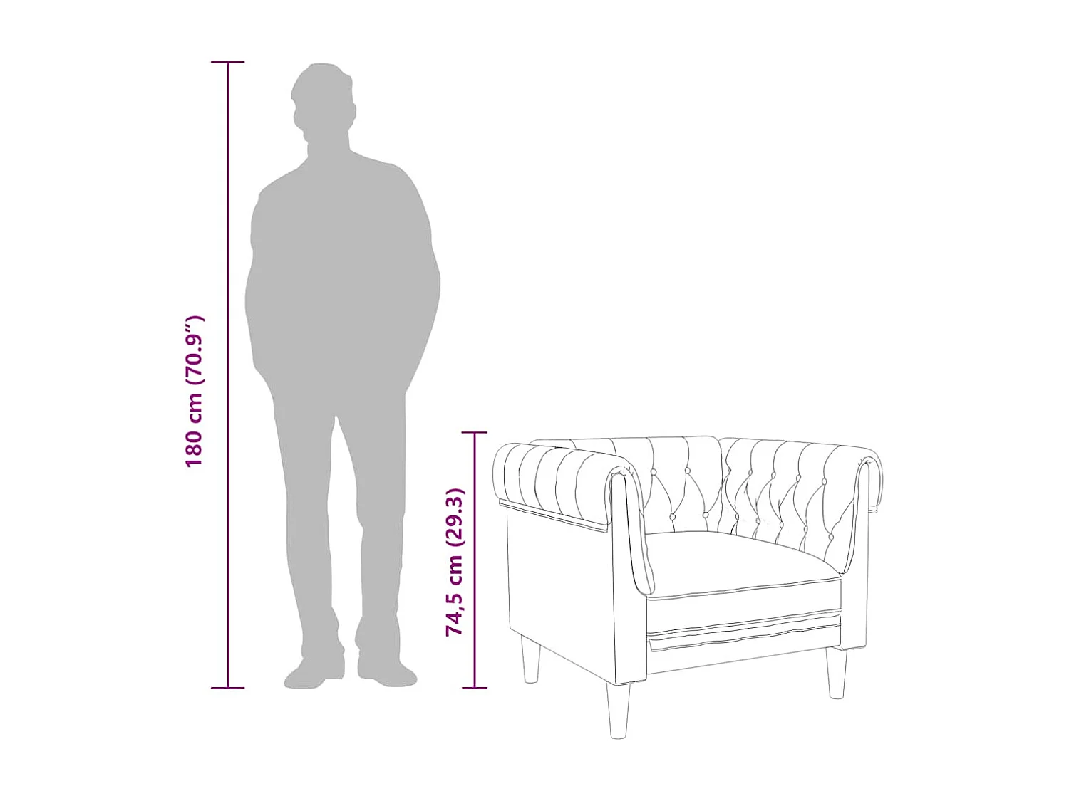 Fauteuil Chesterfield lin