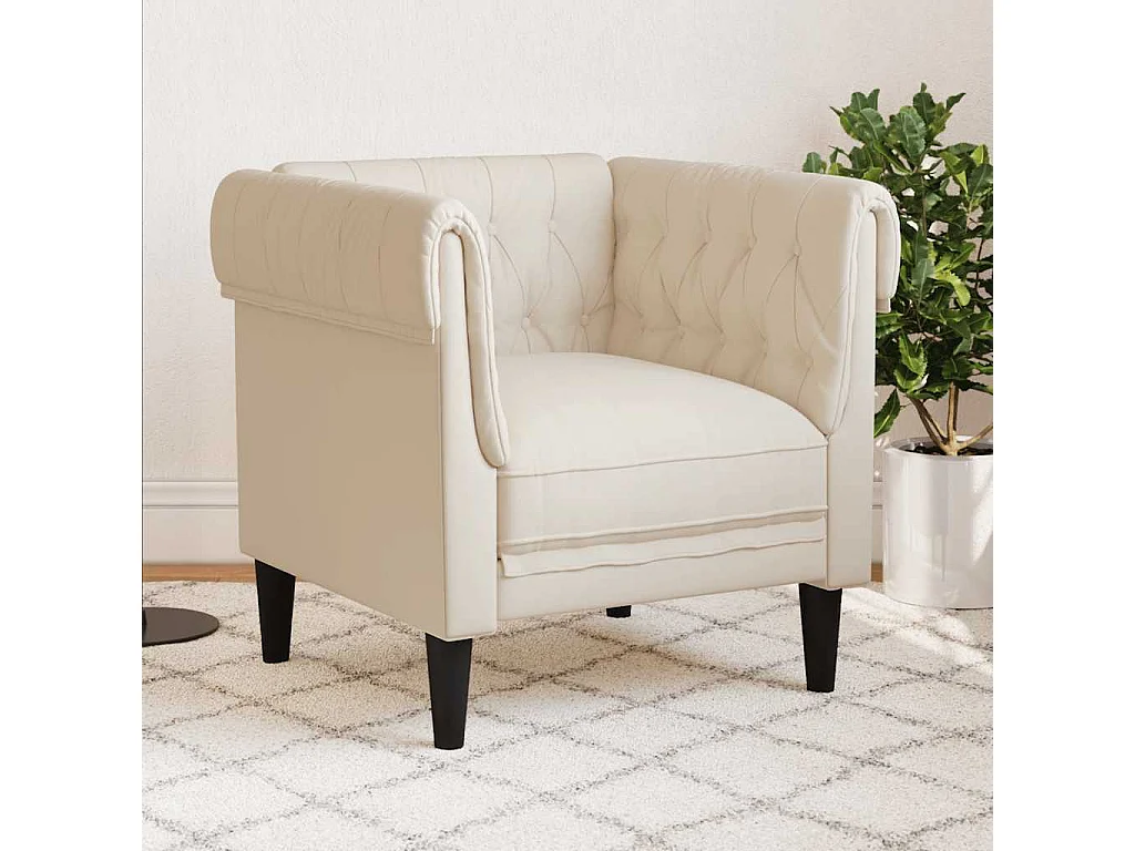 Fauteuil Chesterfield lin