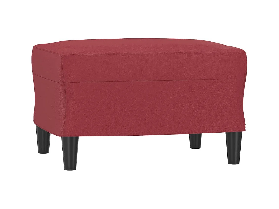 Fauteuil met voetenbank 60 cm kunstleer wijnrood
