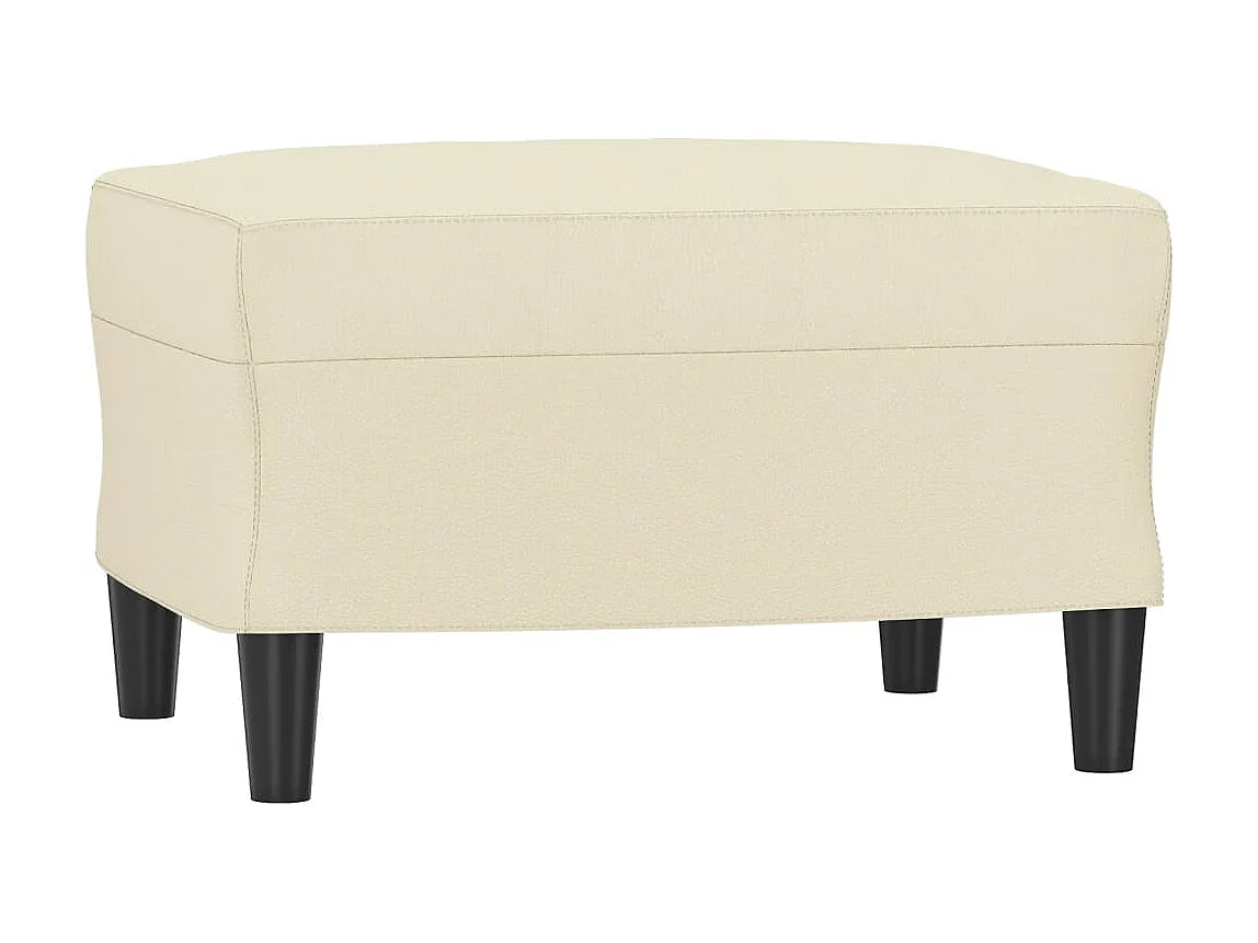 Fauteuil avec repose-pied Crème 60 cm Similicuir