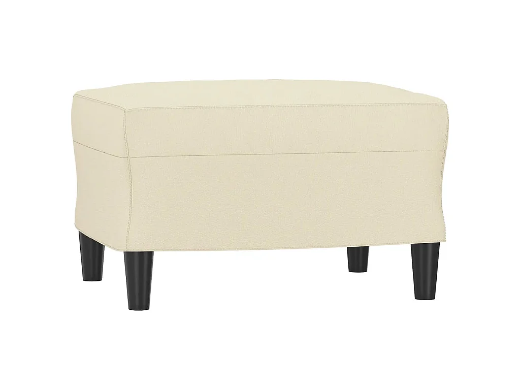 Sillón con taburete cuero sintético color crema 60 cm