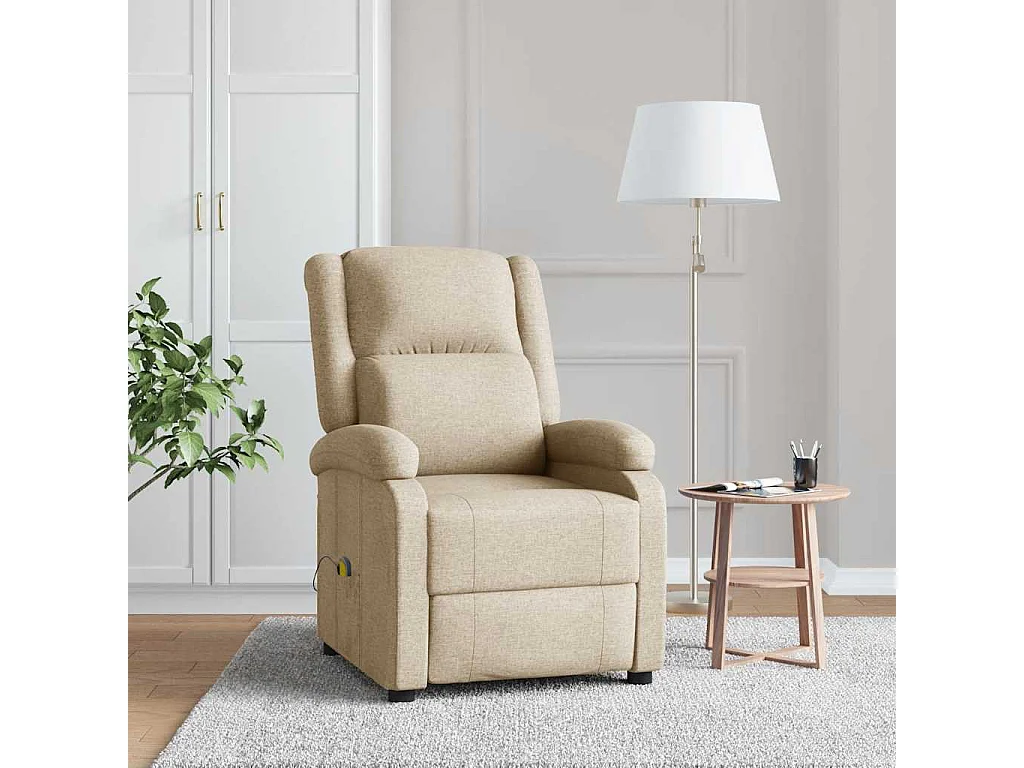 Massagestoel stof crèmekleurig