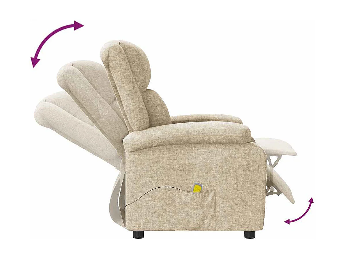 Massagestoel stof crèmekleurig