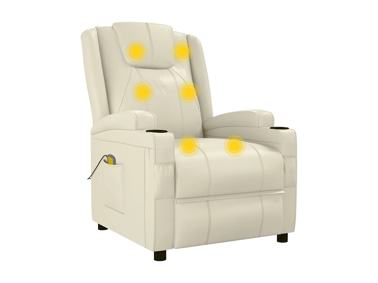 Fauteuil de massage blanc crème similicuir