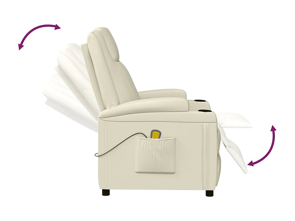 Fauteuil de massage blanc crème similicuir