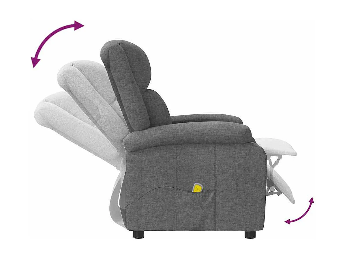 Fauteuil de massage Gris foncé Tissu