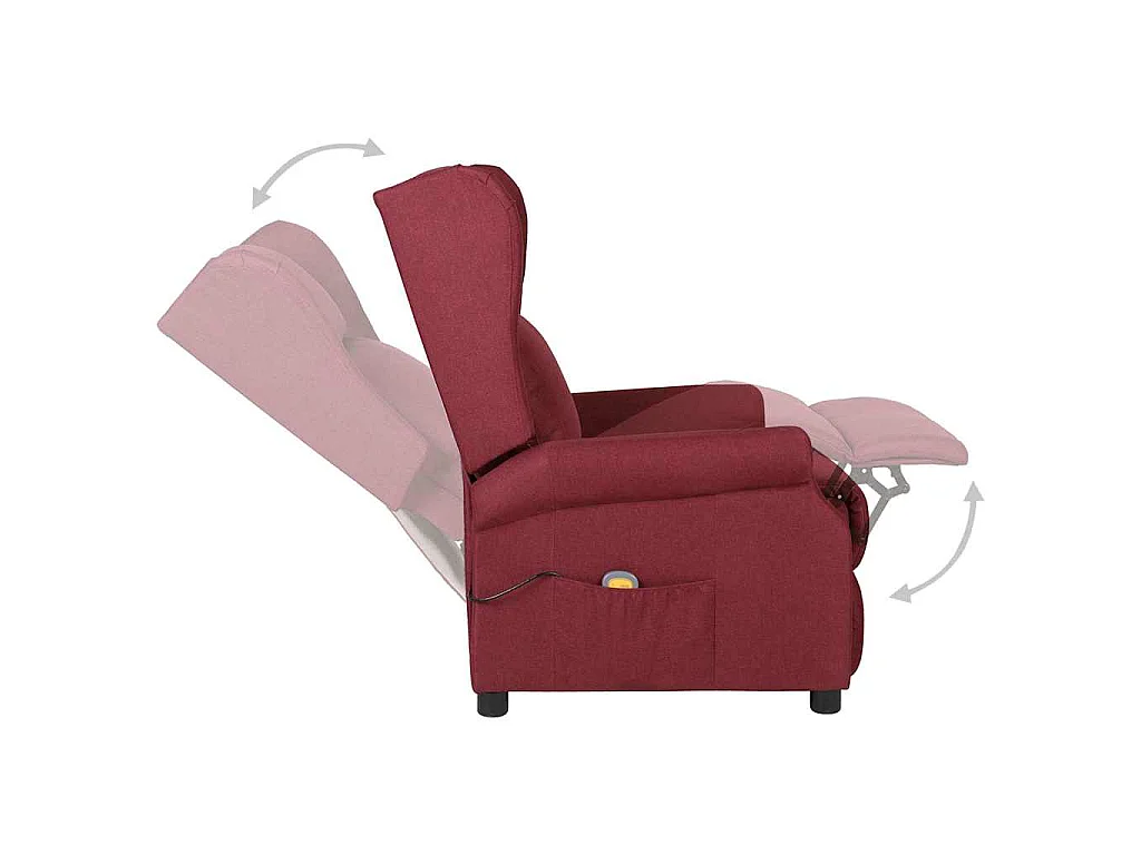 Fauteuil de massage Rouge bordeaux Tissu
