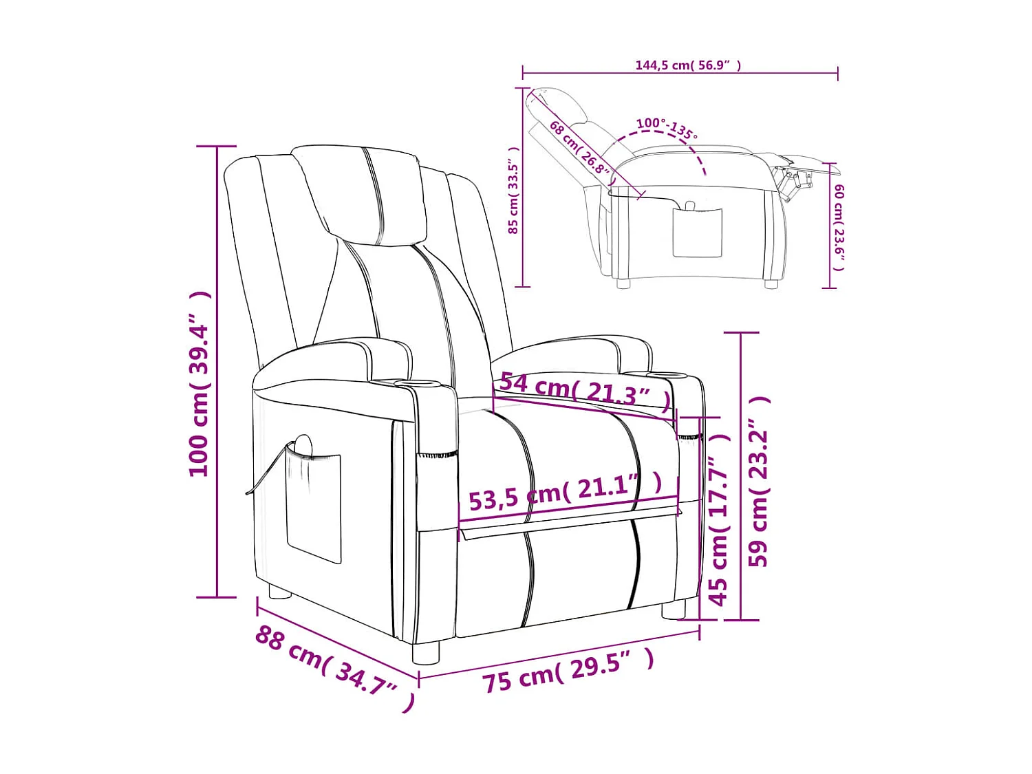 Fauteuil de massage Marron Similicuir