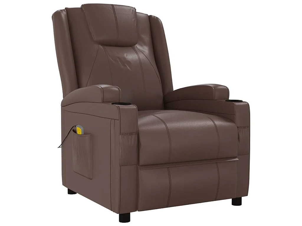 Cadeira de massagens couro artificial castanho