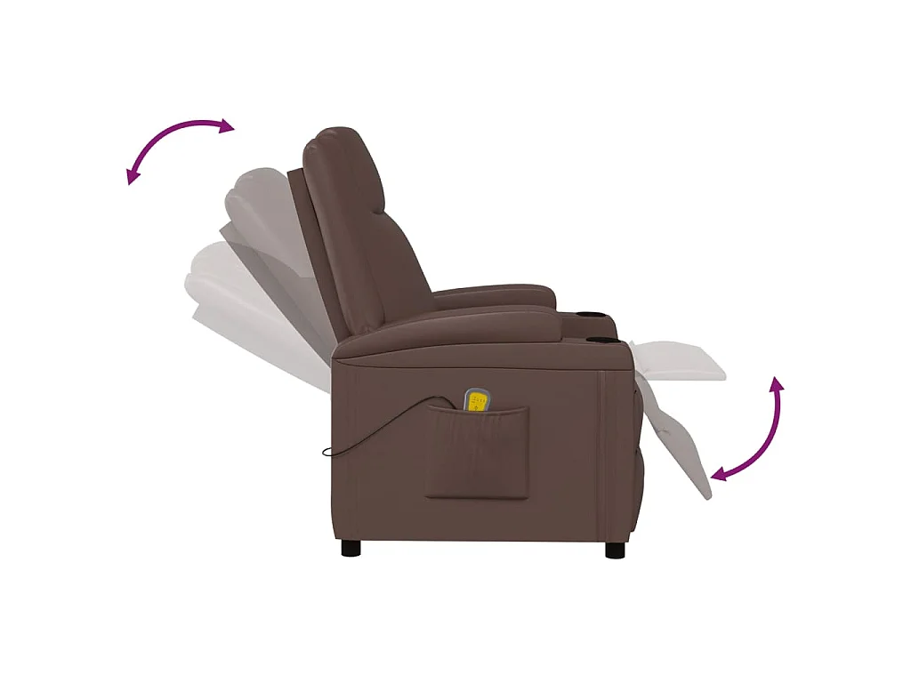 Cadeira de massagens couro artificial castanho