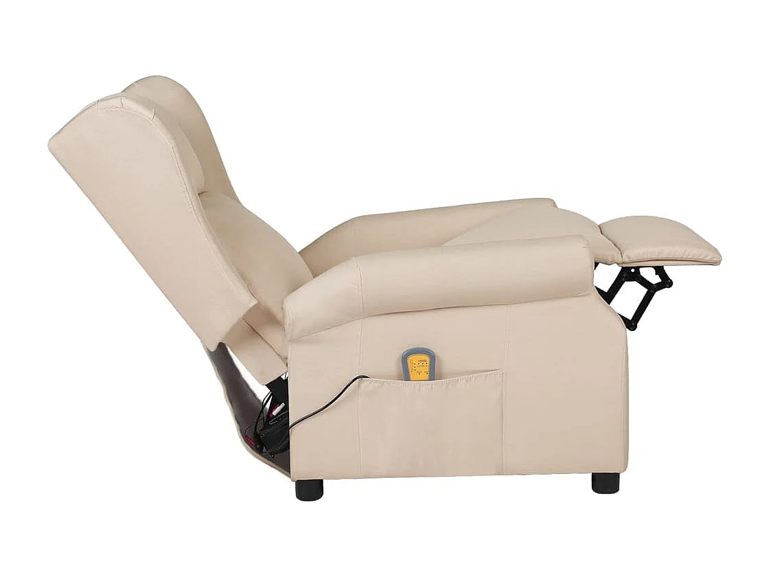 Poltrona de massagens tecido cor creme