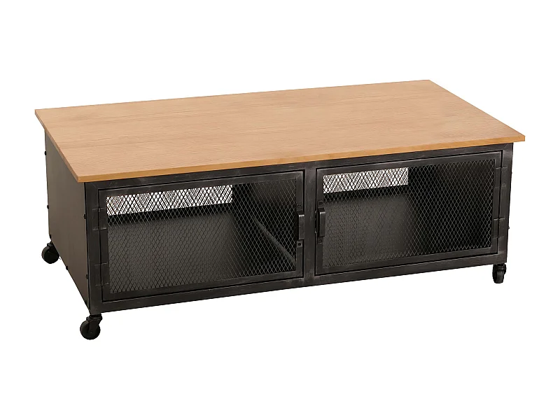 Mesa de centro MCW-N28,  preto, natural