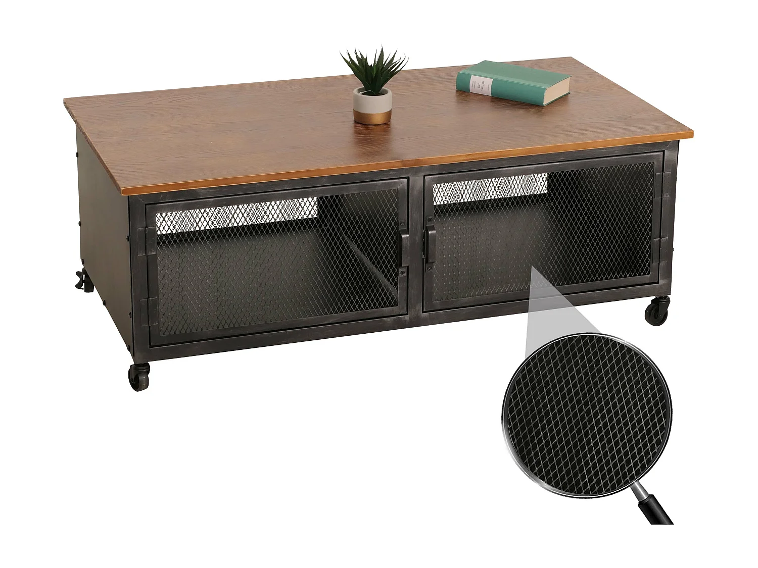 Couchtisch MCW-N28, Schwarz, braun