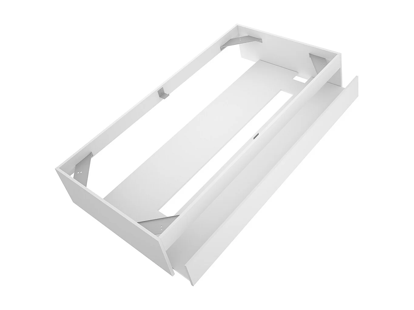 Structure de lit pour enfant, couchage 90 x 190 cm en bois avec 1 tiroir coloris blanc - Longueur 195 x Profondeur 95 x Hauteur 40 cm