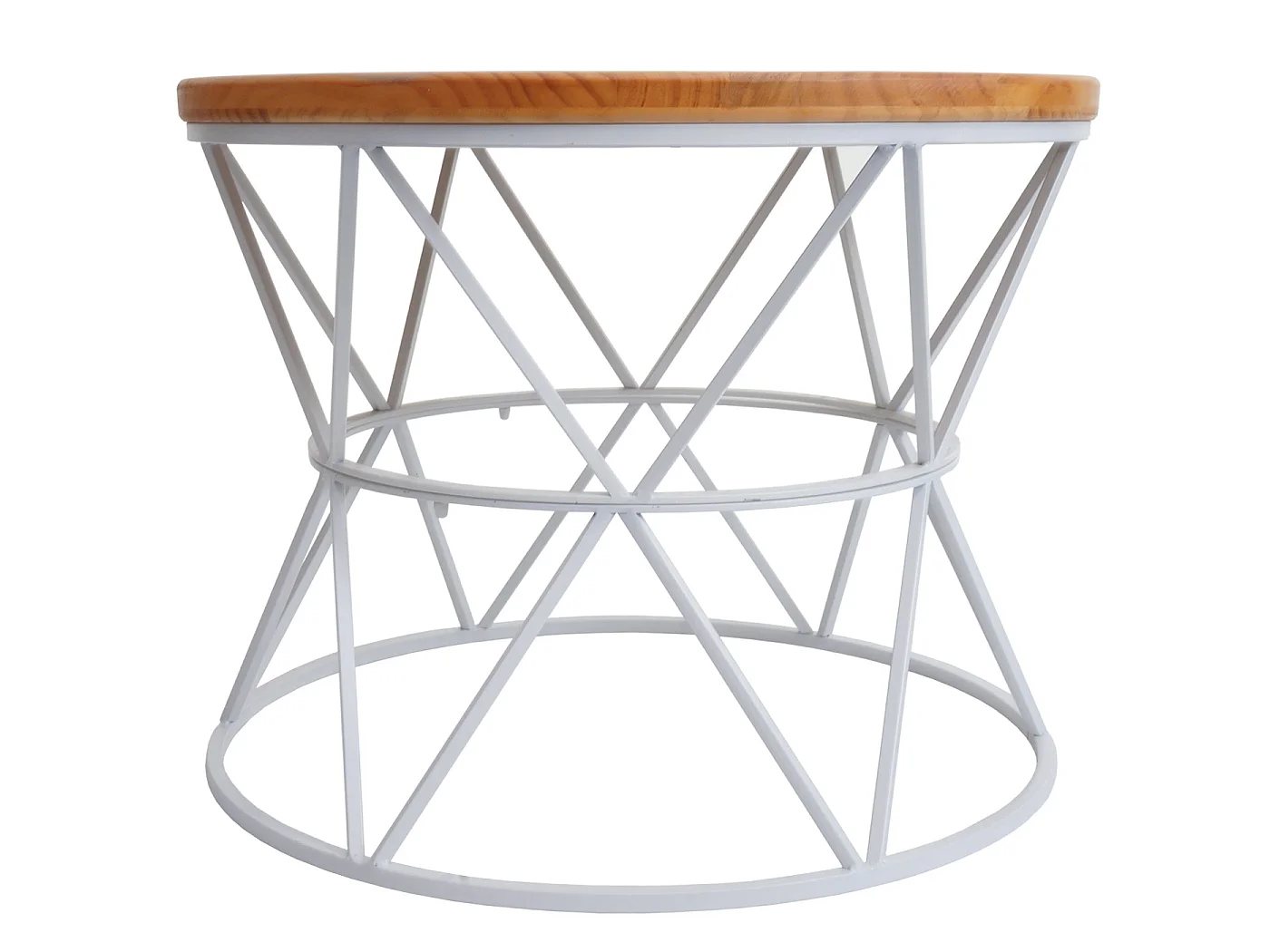 Couchtisch MCW-N32, Kaffeetisch Beistelltisch Loungetisch Sofatisch Wohnzimmertisch, Metallgestell Holz Ø66cm weiß