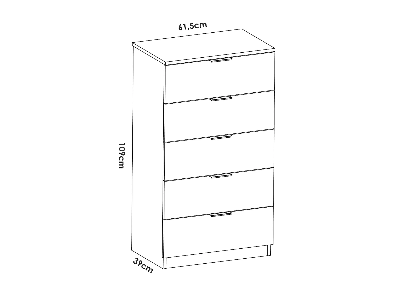 Ensemble de Tête de lit avec 2 tables de chevet de 2 tiroirs et commode haute avec 5 tiroirs coloris imitation lamelles, blanc