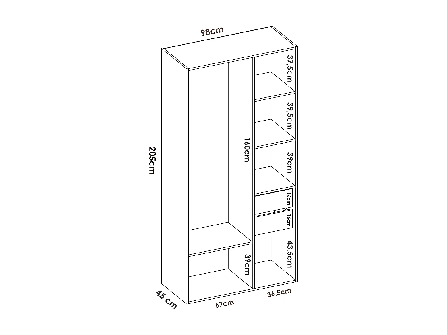 Tête de lit + 2 tables de nuit avec 2 tiroirs + structure de lit  140X190 + armoire coloris imitation lamelles , blanc