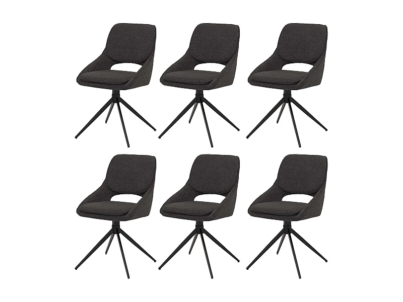 Esszimmerstuhl MCW-N74 (6er-Set), Dunkelgrau