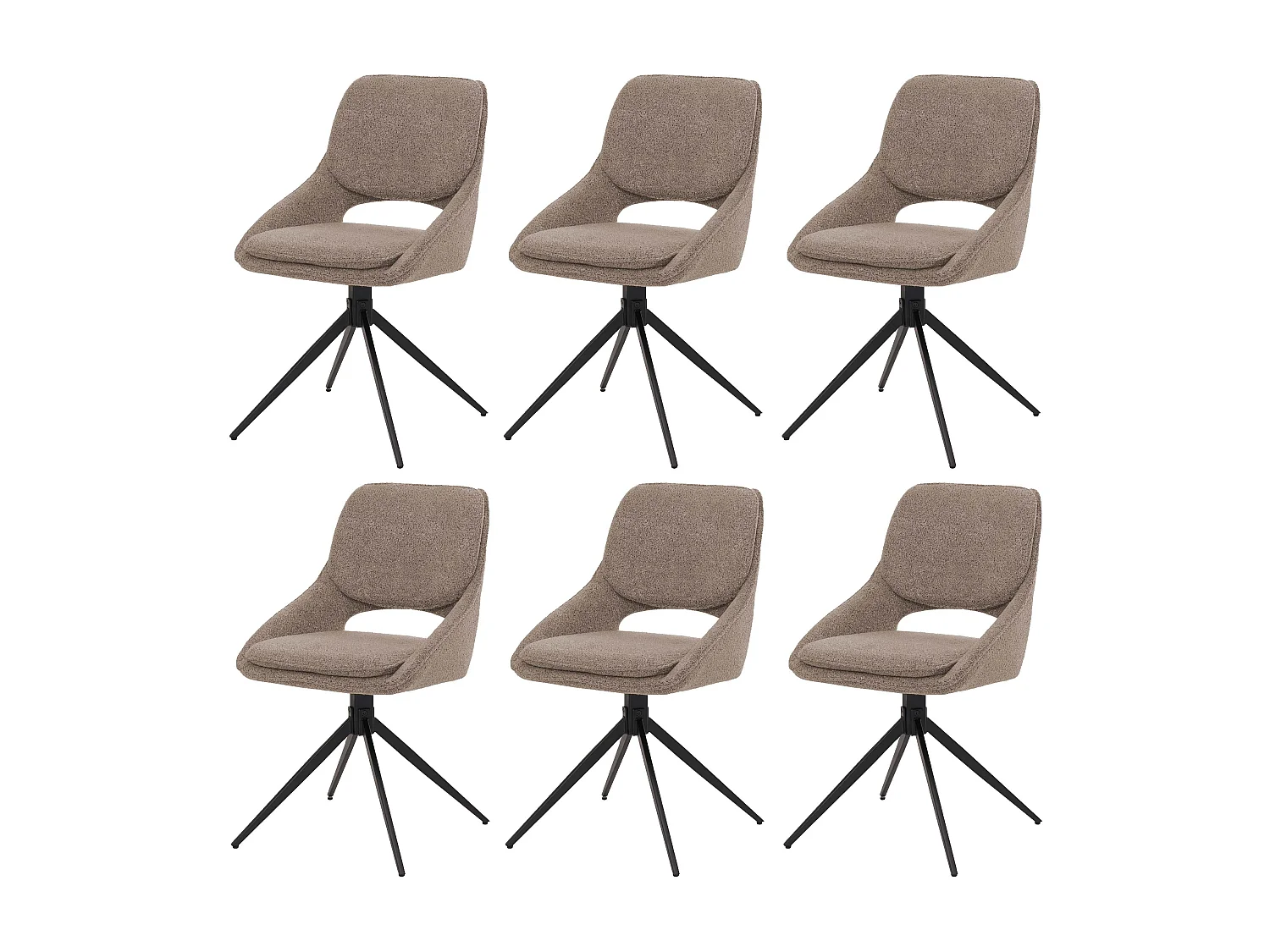 Esszimmerstuhl MCW-N74 (6er-Set), Beige