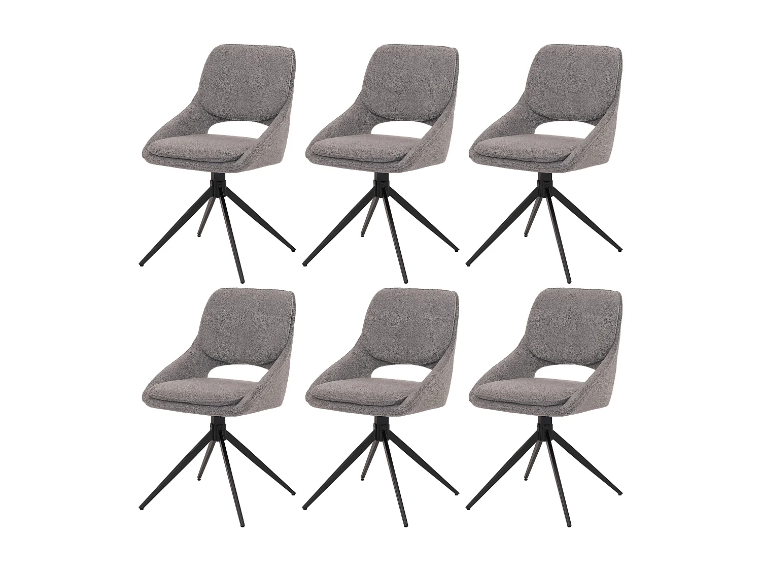 Chaise de salle à manger MCW-N74 (lot de 6),  gris