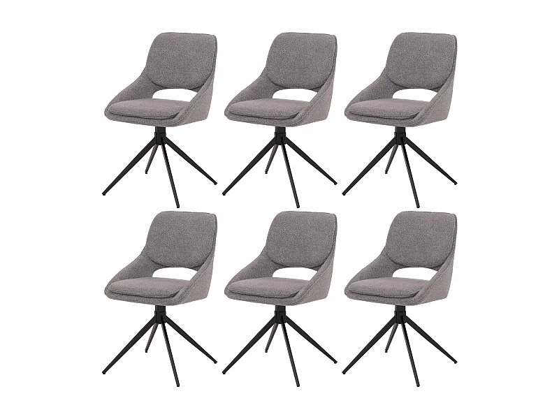 Eetkamerstoel MCW-N74 (set van 6),  grijs