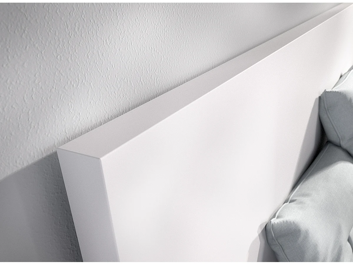 Ensemble de tête de lit 140X190 cm avec 4 tiroirs + 2 tables de chevet coloris blanc - Longueur 246 x Profondeur 195 x Hauteur 100 cm