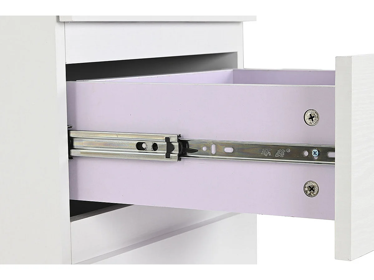 Lit enfant superposé avec armoire et 2 tiroirs coloris chêne naturel, imitation lamelles, blanc  -  Longueur 271 x Profondeur 111 x Hauteur 150 cm