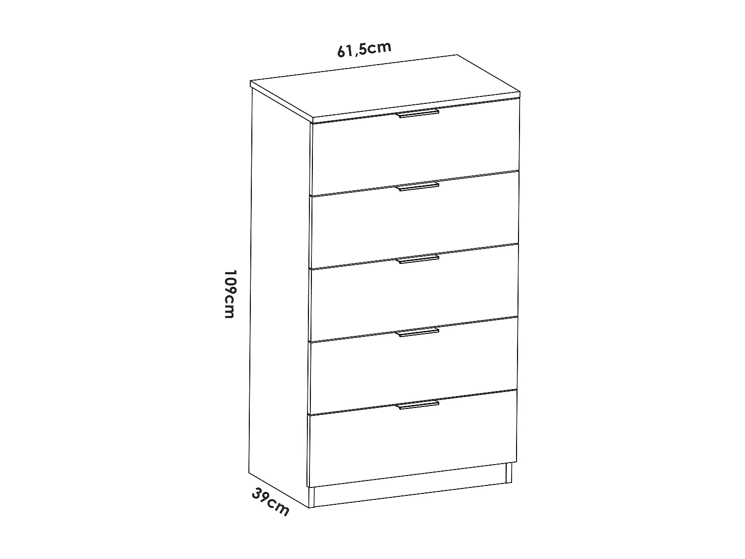 Ensemble de Tête de lit avec 2 tables de chevet avec 2 tiroirs et structure de lit,  140x190 cm + commode haute coloris imitation lamelles, blanc, chêne naturel