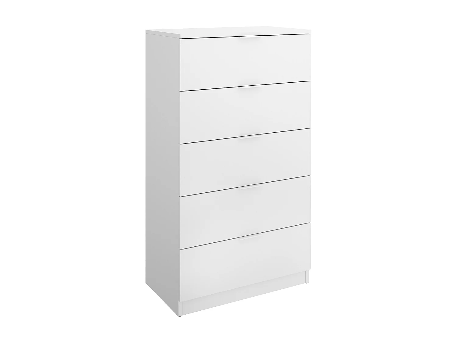 Tête de lit avec structure de lit 140X190cm + 4 tiroirs + commode haute 5 tiroirs coloris blanc, chêne naturel