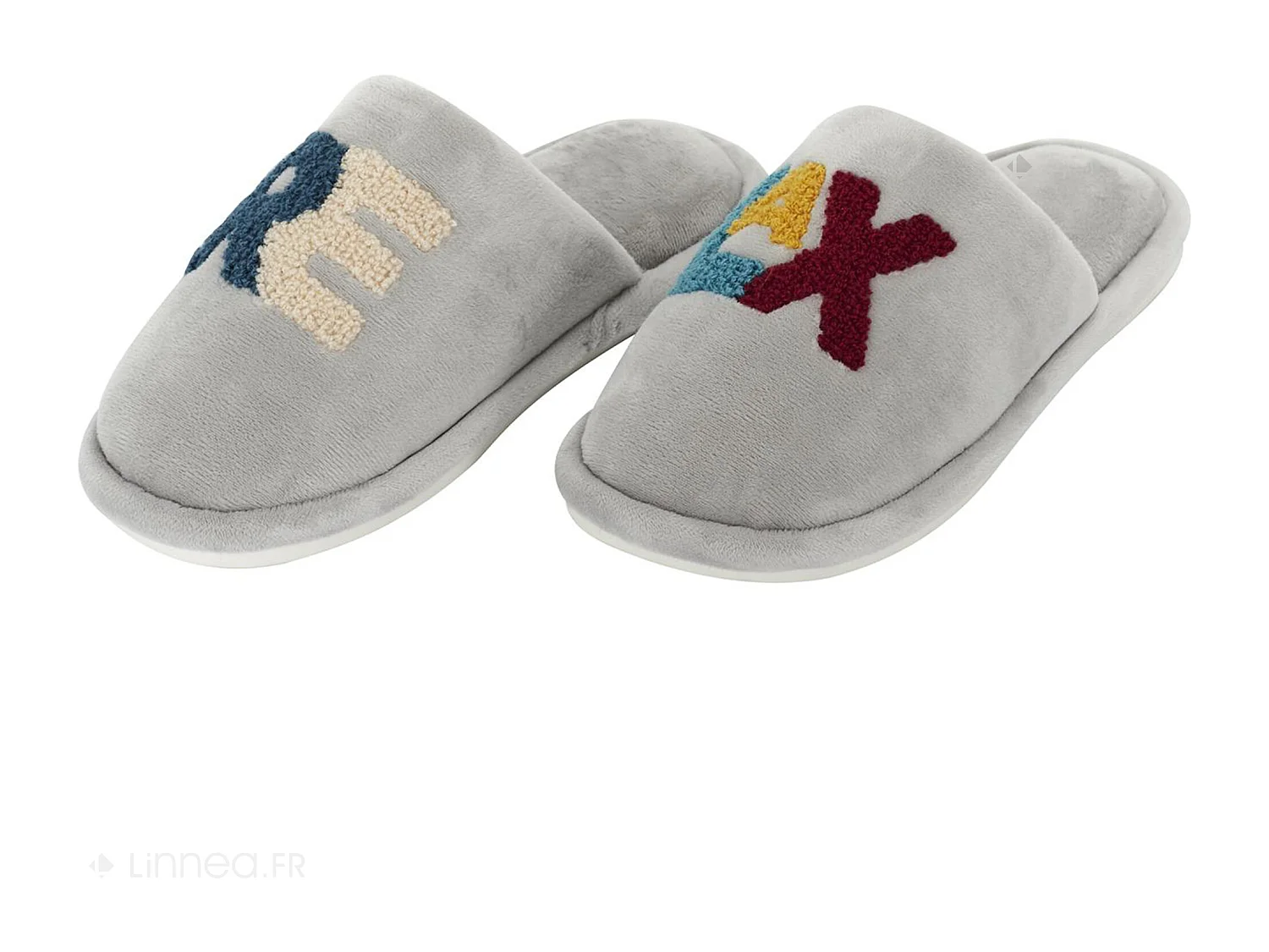 Chaussons à message taille unique 100% polyester COLOR "Relax" gris