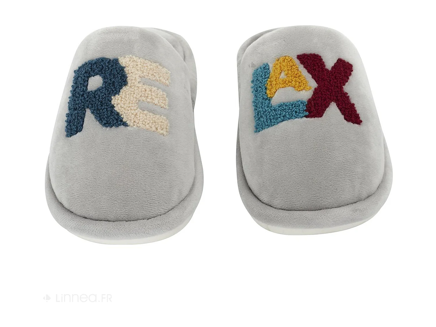 Chaussons à message taille unique 100% polyester COLOR "Relax" gris