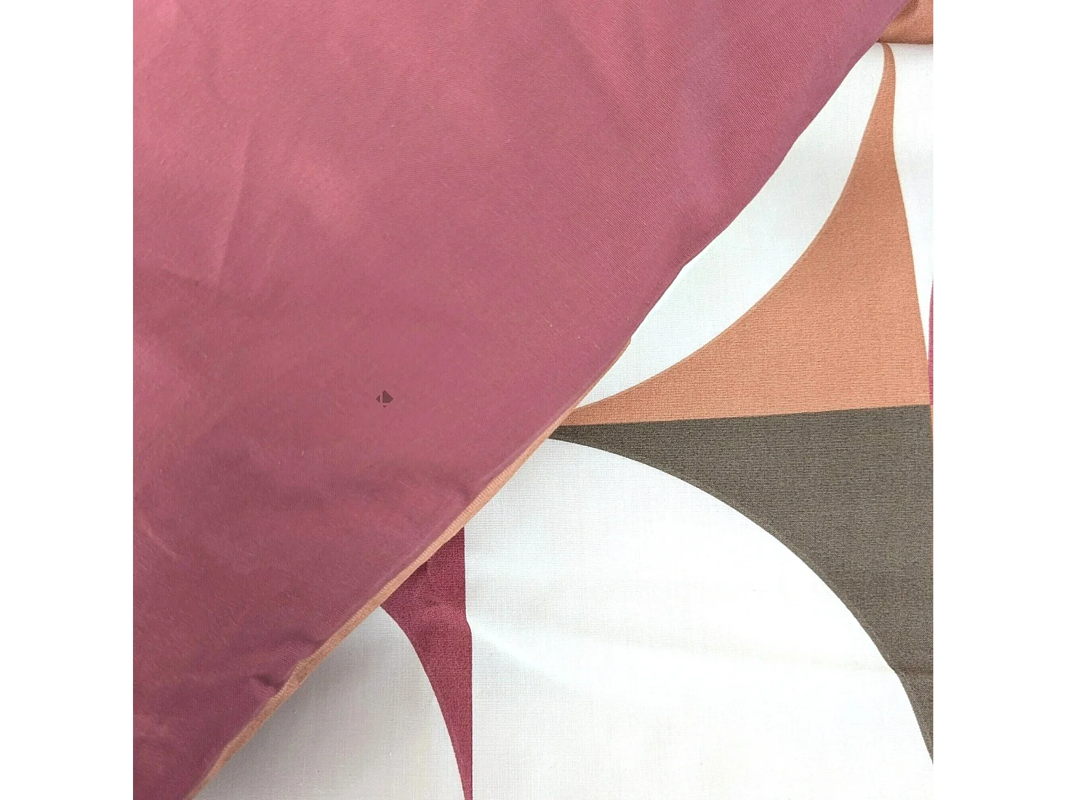 Parure de lit 140x200 cm 65x65 cm percale MODULO acajou 2 pièces