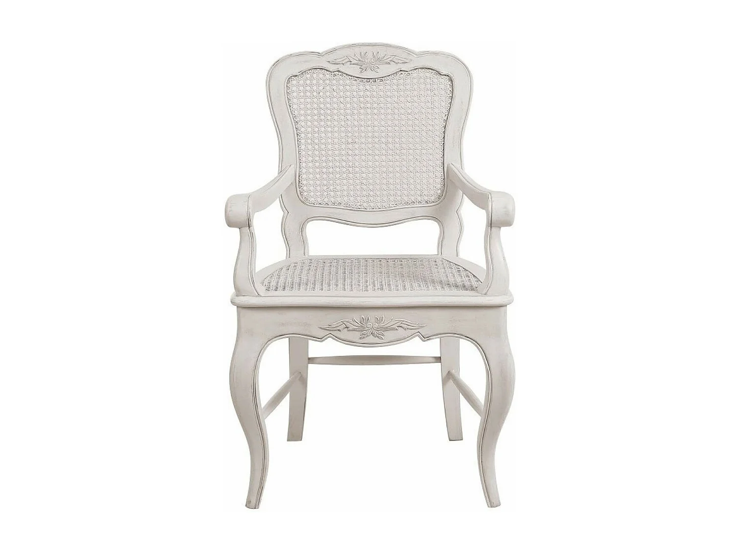 Fauteuil canné louis xv Bois Blanc - Château Interior's