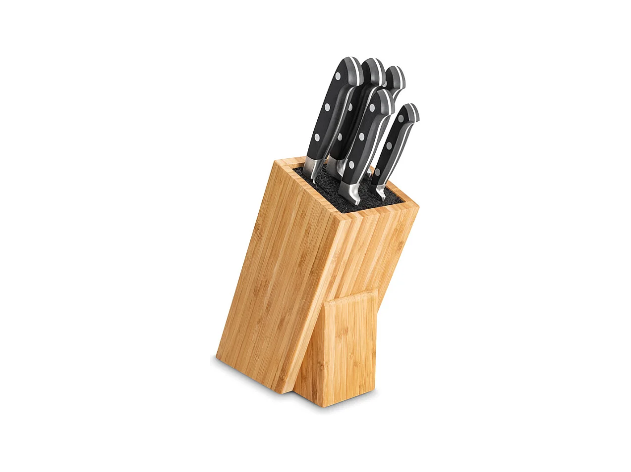 Bloc en bois de 5 couteaux forgé Georges noir