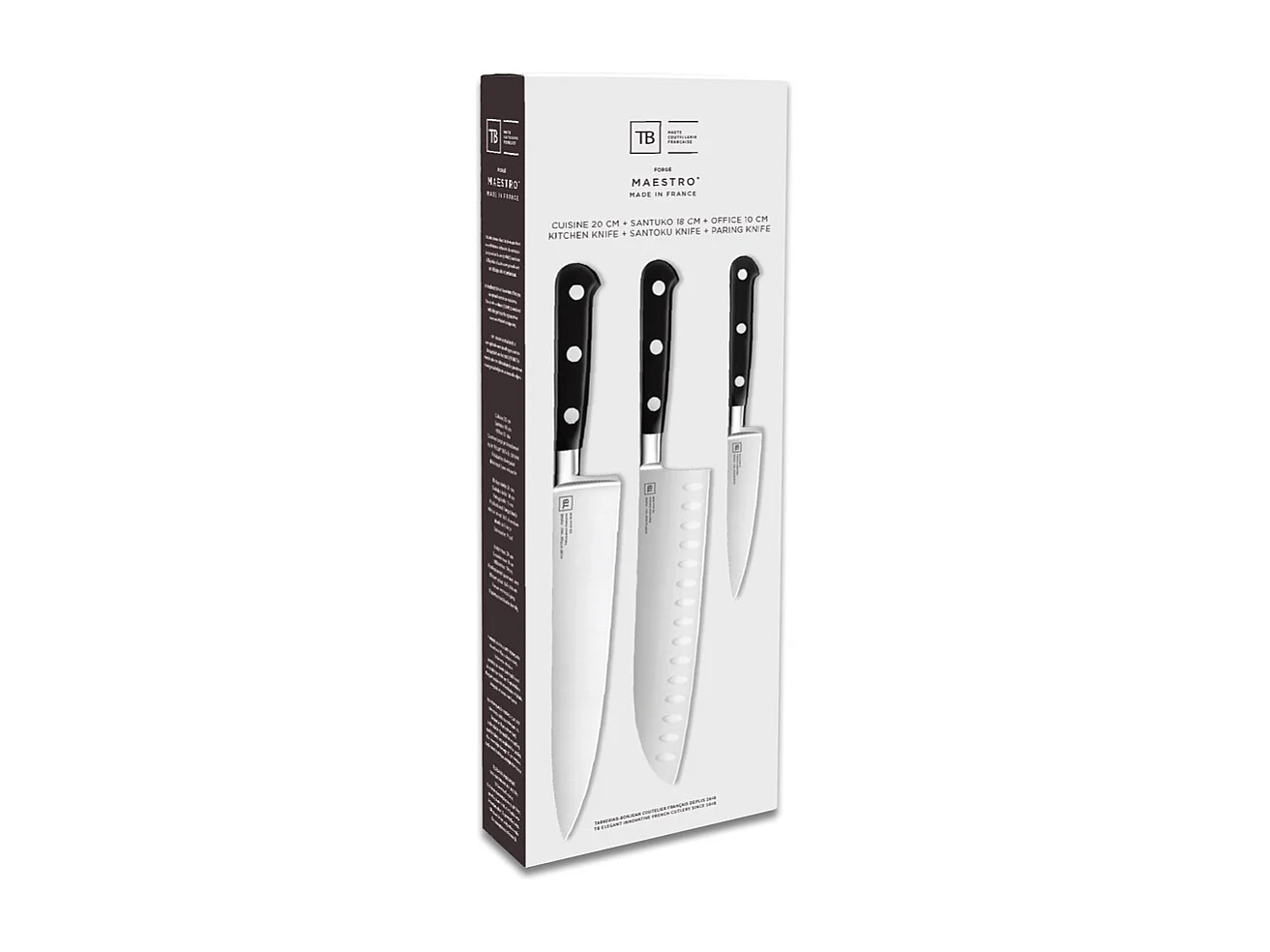 Coffret de 3 couteaux Maestro office santoku cuisine