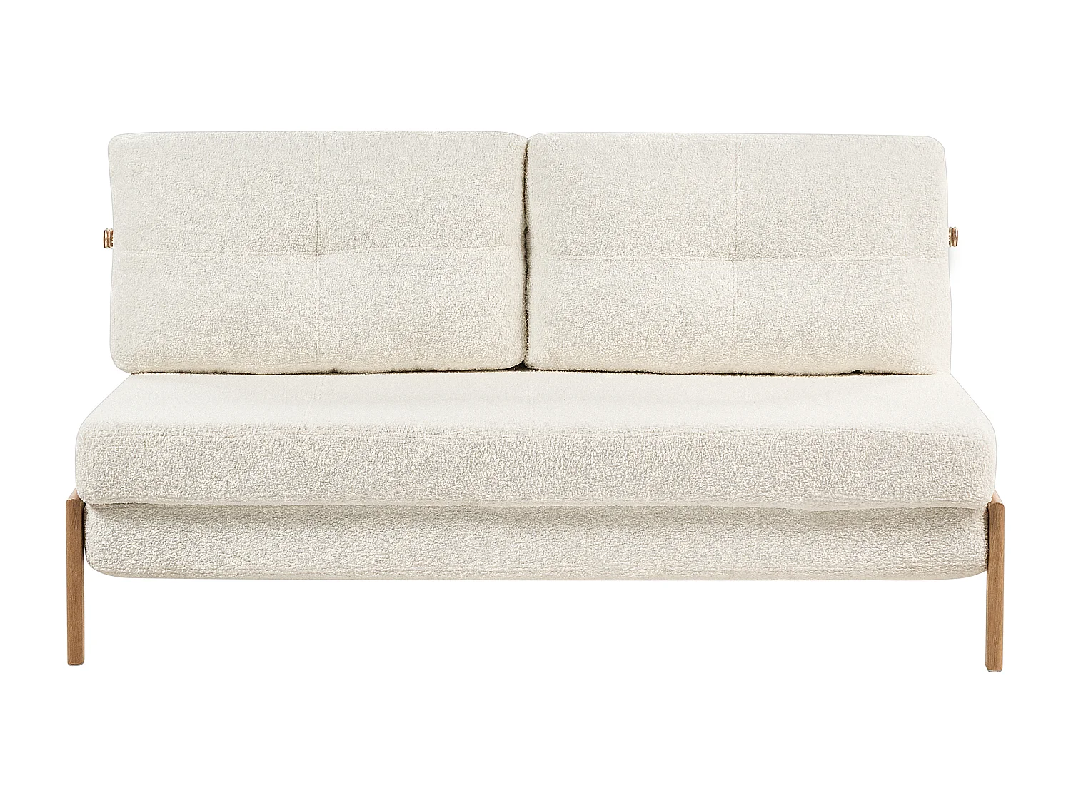 Schlafsofa EDLAND Bouclé Cremeweiss 2-Sitzer