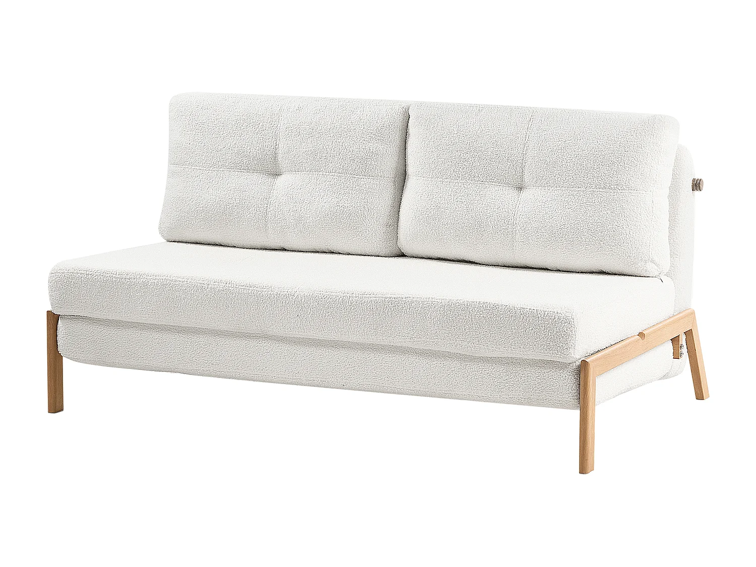 Canapé-lit 2 places EDLAND Bouclé Blanc cassé