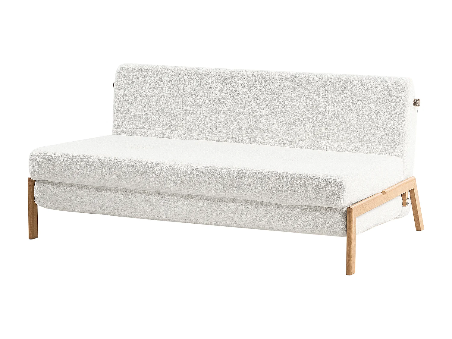 Canapé-lit 2 places EDLAND Bouclé Blanc cassé