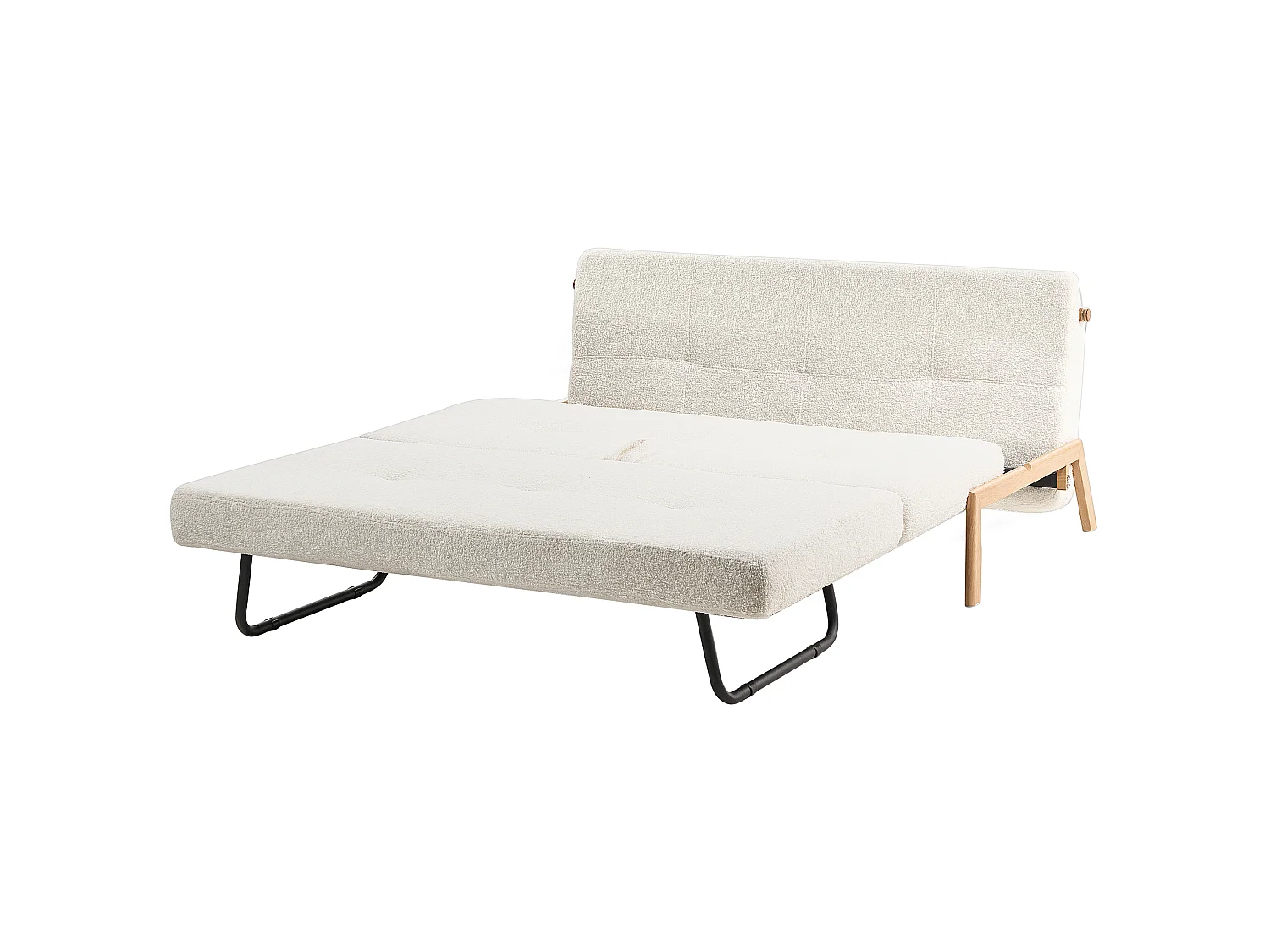 Canapé convertible 2 places en tissu blanc casse EDLAND
