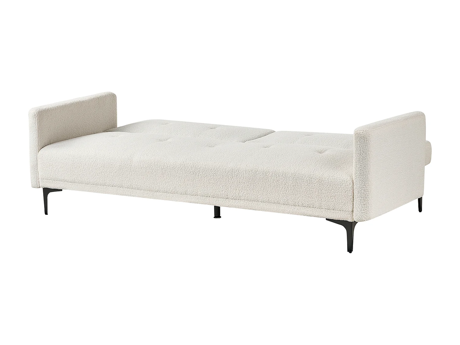 Sofá cama LUCAN Bouclé Blanco crema 3 plazas