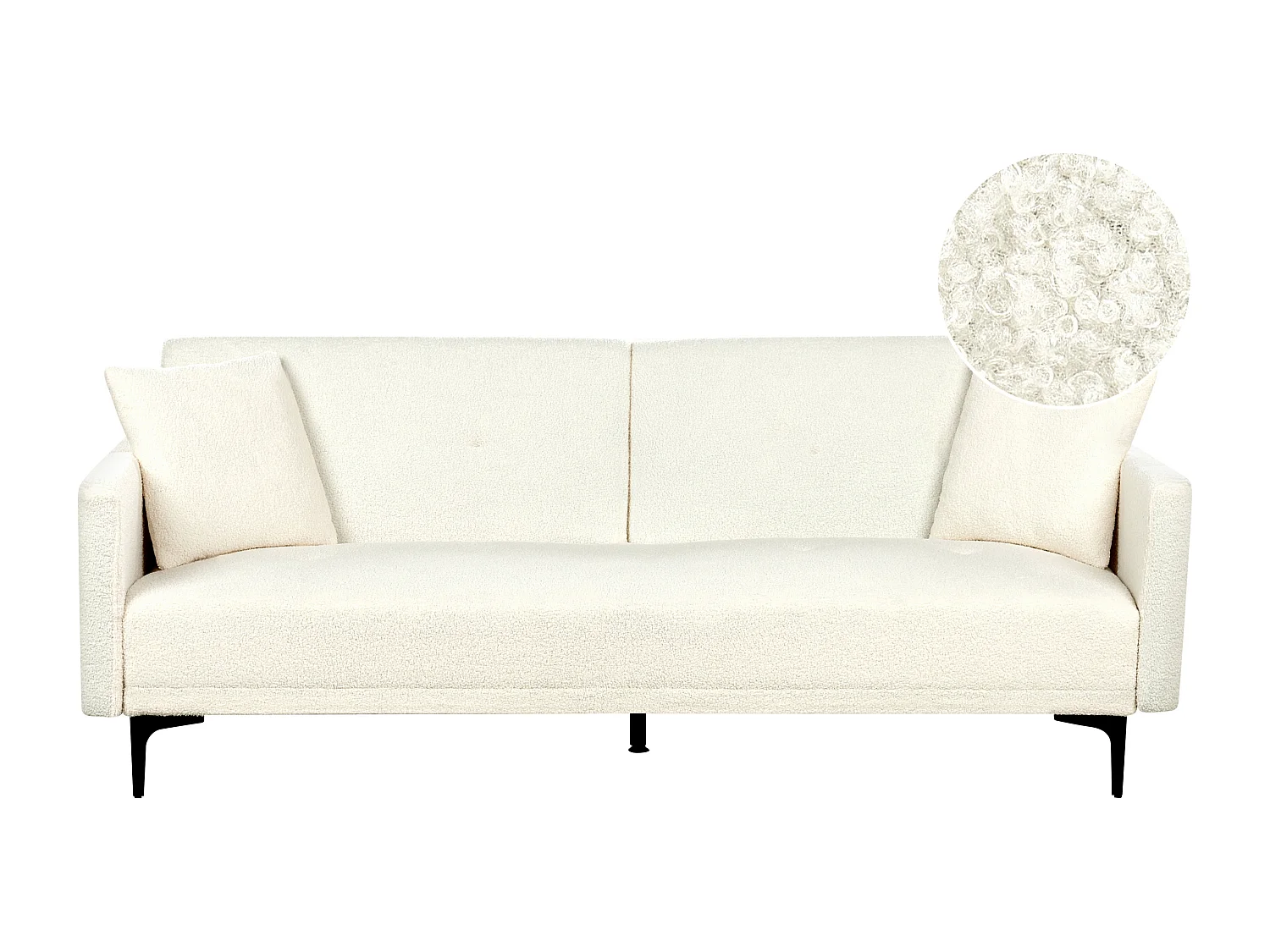 Sofá-cama LUCAN Bouclé Branco creme 3 lugares