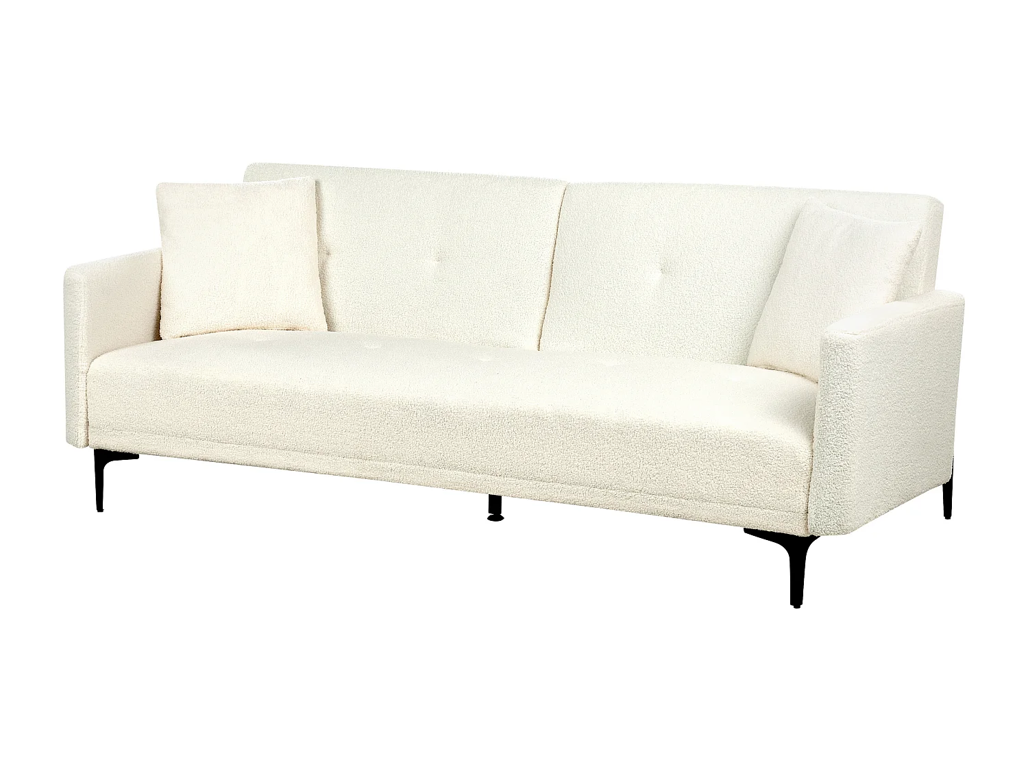 Sofá-cama LUCAN Bouclé Branco creme 3 lugares