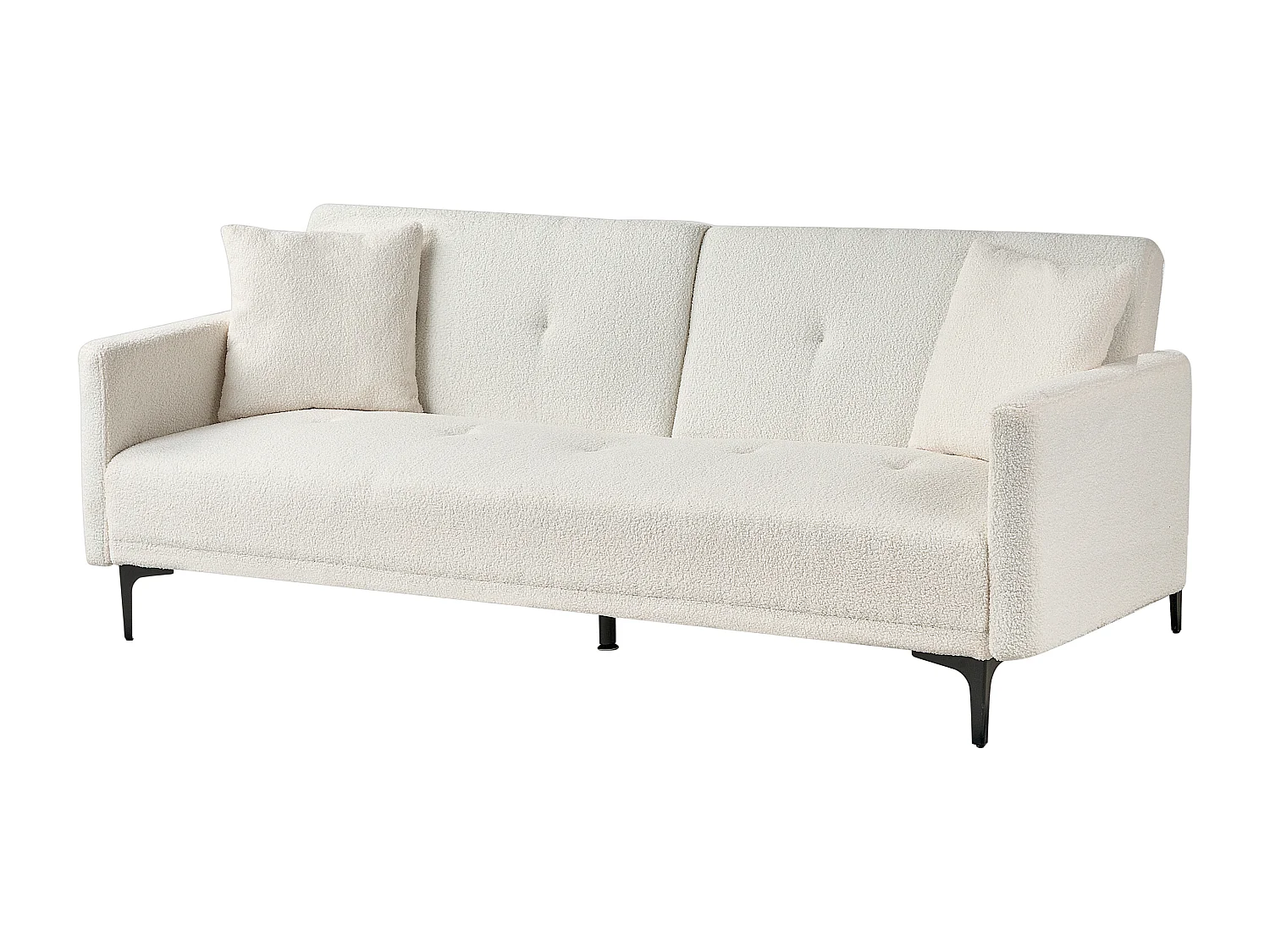 Sofá-cama LUCAN Bouclé Branco creme 3 lugares