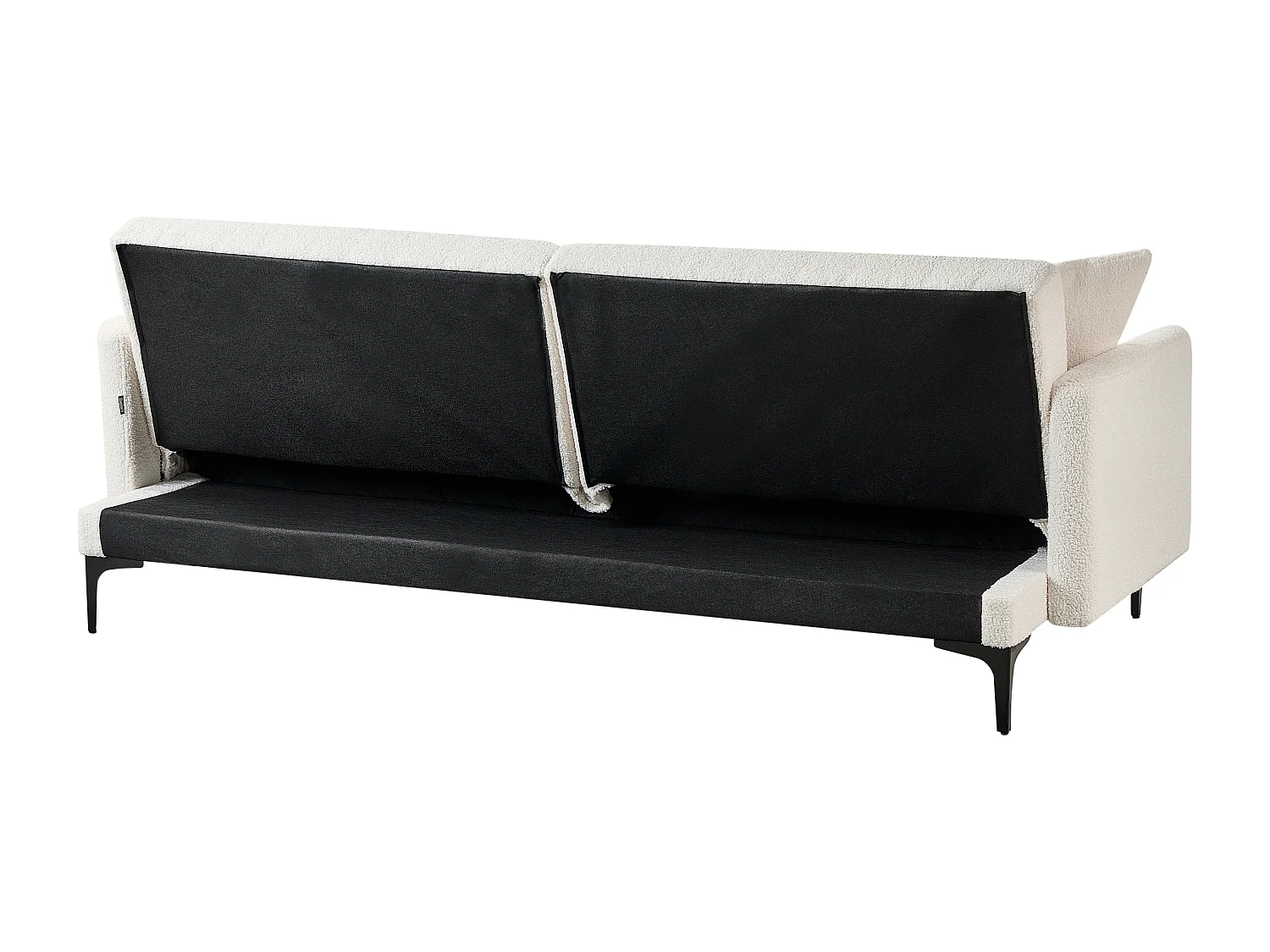 Sofá-cama LUCAN Bouclé Branco creme 3 lugares