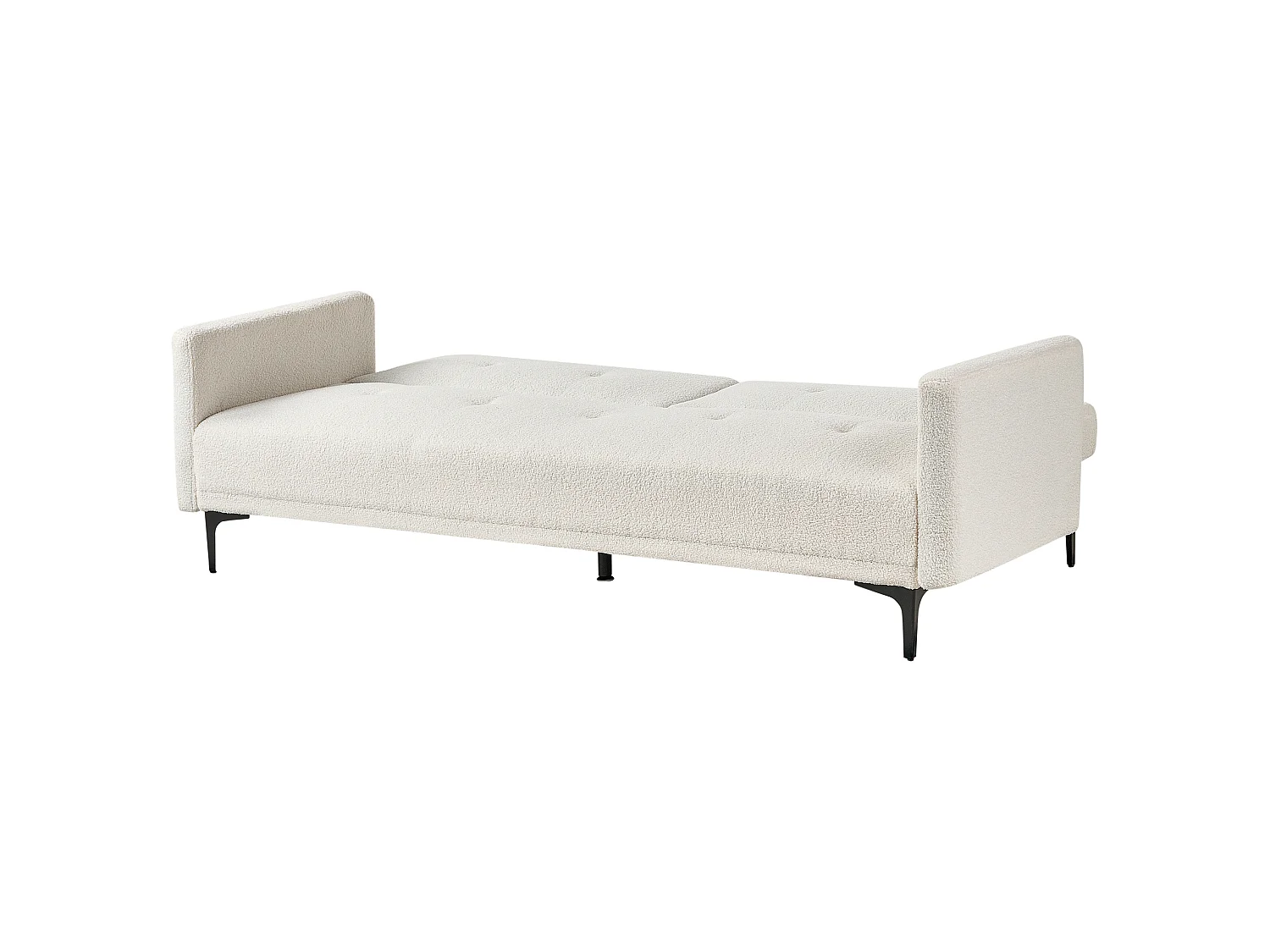 Canapé convertible clic-clac 3 places en tissu blanc casse LUCAN