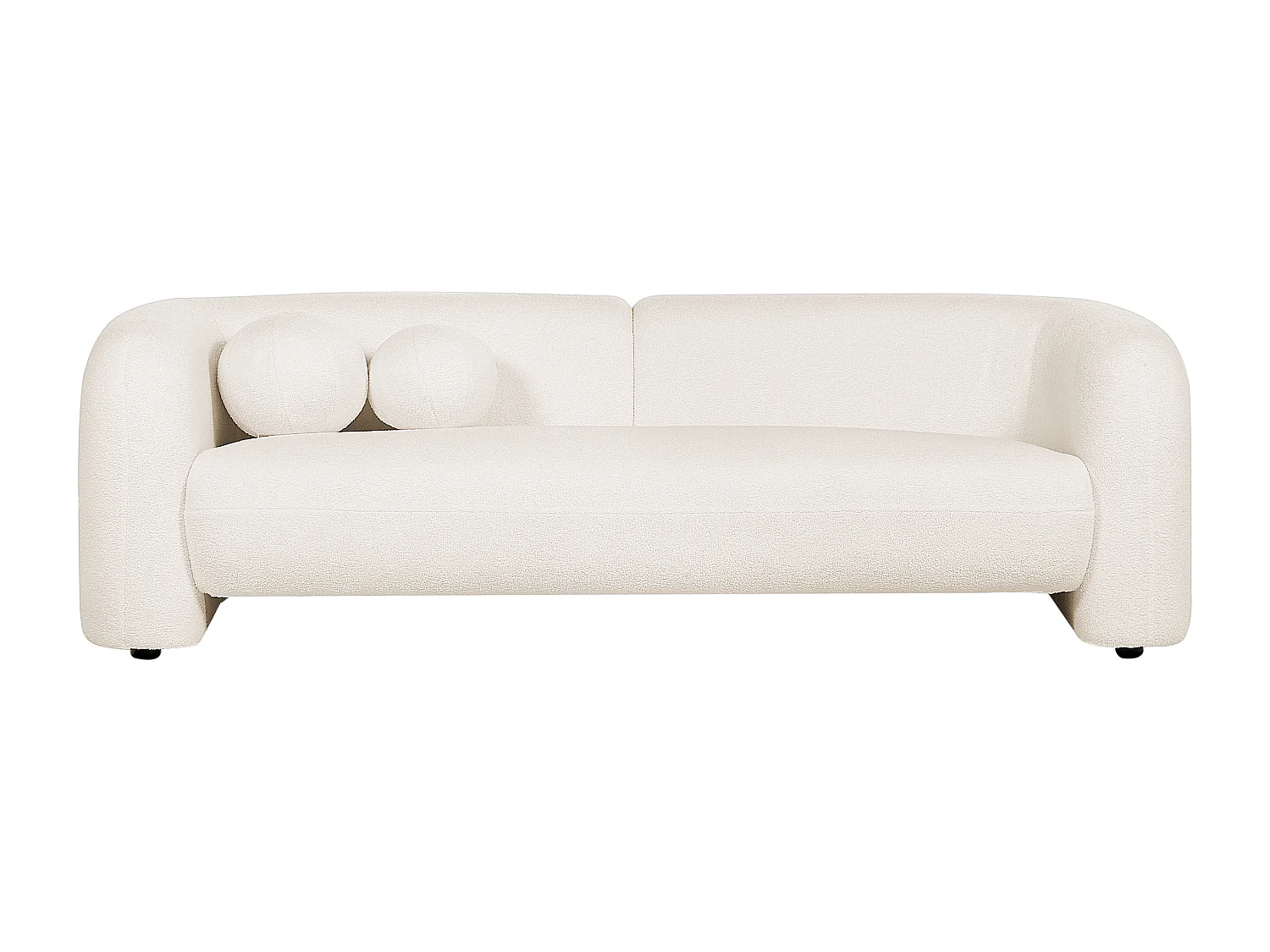 Sofá LEIREN Bouclé Branco 3 lugares