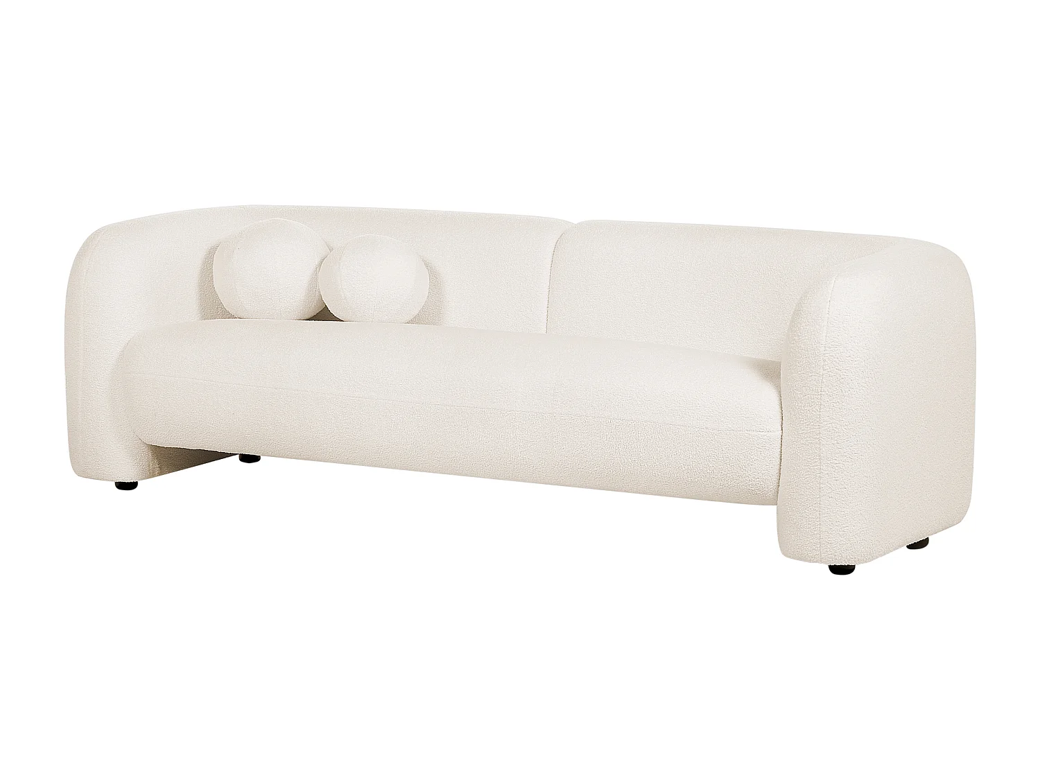 Sofá LEIREN Bouclé Branco 3 lugares