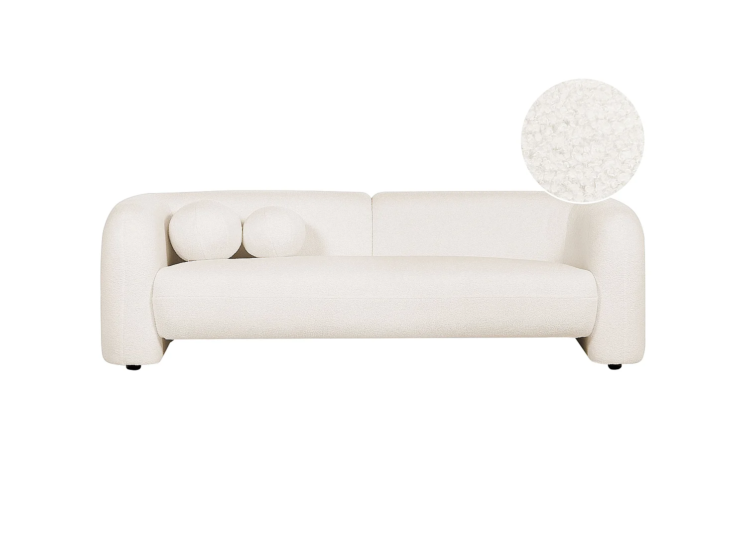 Sofa LEIREN Bouclé Weiss 3-Sitzer